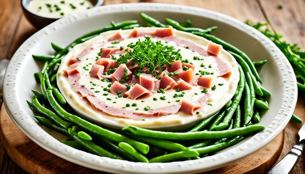 Blé au Jambon et aux Haricots verts à la crème