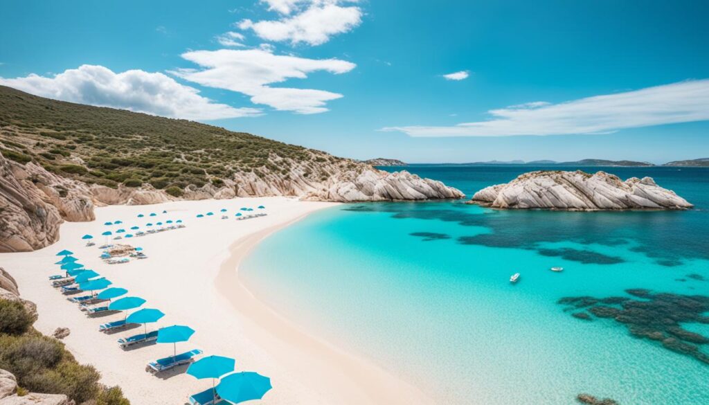 Plage de sable blanc en Sardaigne