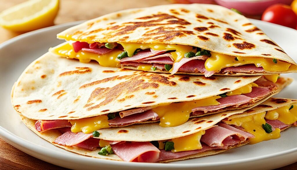 Quesadilla au jambon et au fromage