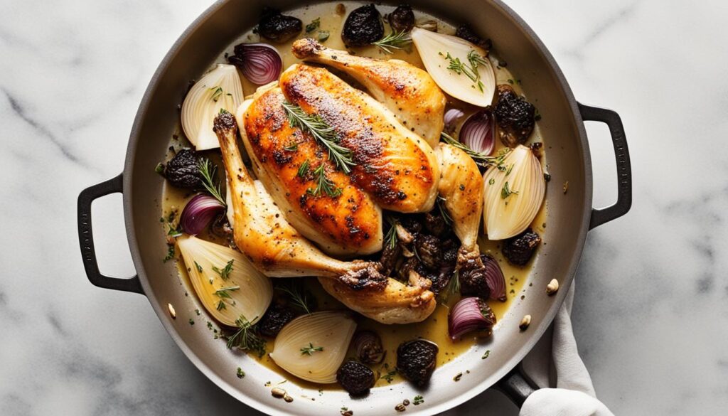 préparation poulet morilles vin jaune